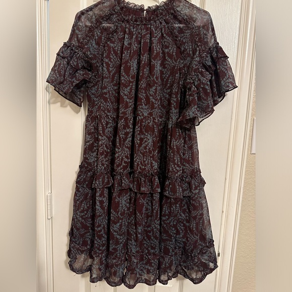 Olivaceous Ruffled Dress - Perfect for Fall - Picture 1 of 6
